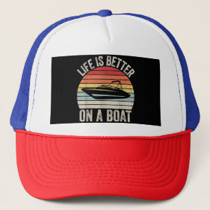 Casquette Vintage Life is Better On A Boat Captain Boat P