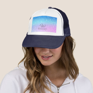 Casquette Violet chic ombré bleu pailleté moderne
