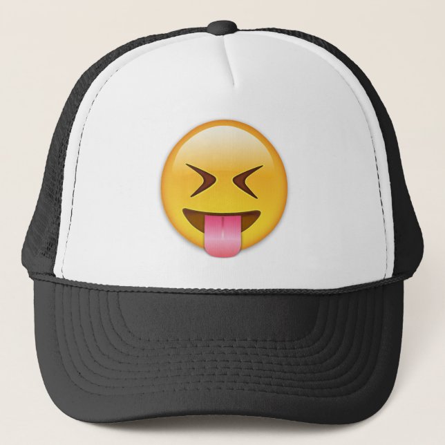 Casquette Visage avec coincée la langue et étroitement les (Devant)