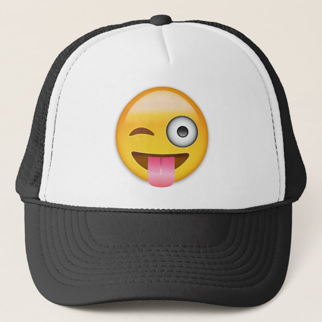 Casquette Visage avec coincés la langue et l'oeil Emoji de (Devant)