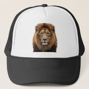Casquette Visage de lion majestueux aux yeux bleus Faune A