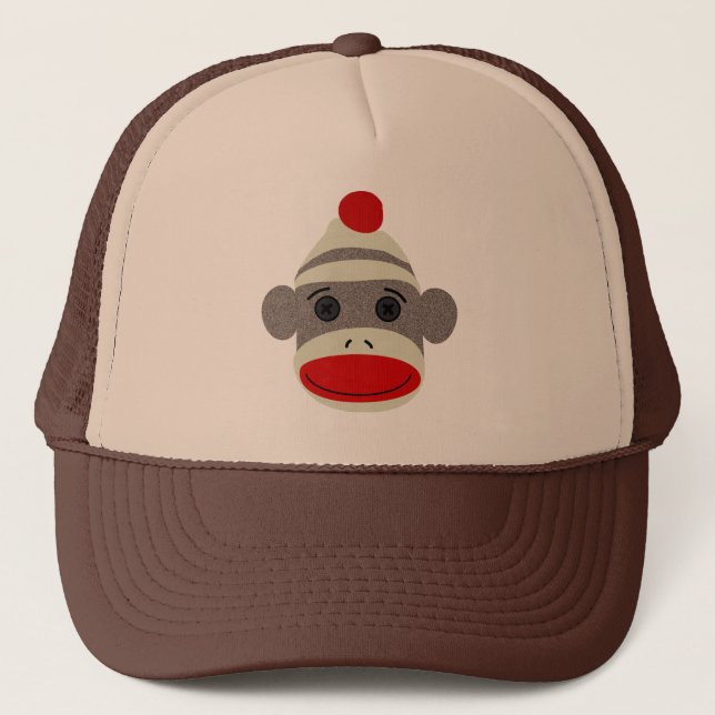 Casquette Visage de singe de chaussette (Devant)