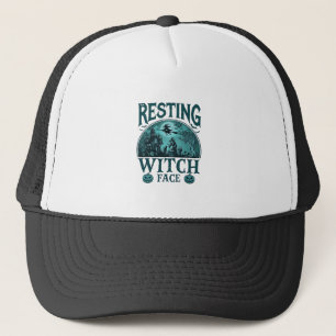 Casquette Visage de Sorcière au Repos Maison Hantée Hallowee