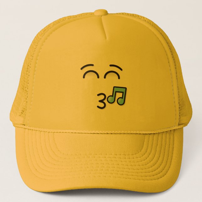 Casquette Visage sifflant avec yeux souriants (Devant)