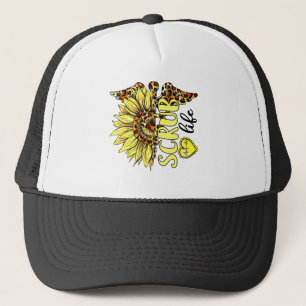 Casquette Vivre La Vie Scrub Infirmière Tournesol Léopard Nu