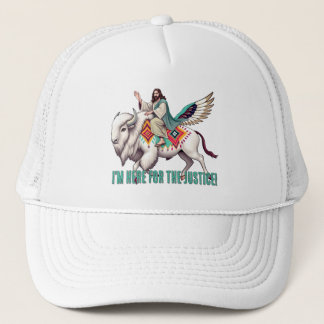 Casquette Voilà pour la Justice ! Jésus sur un buffle blanc