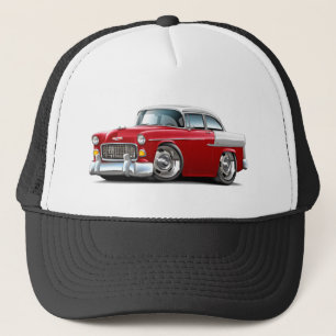 Casquette Voiture 1955 Rouge-Blanche de Chevy Belair