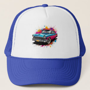 Casquette Voiture de collection avec éclaboussures de peintu