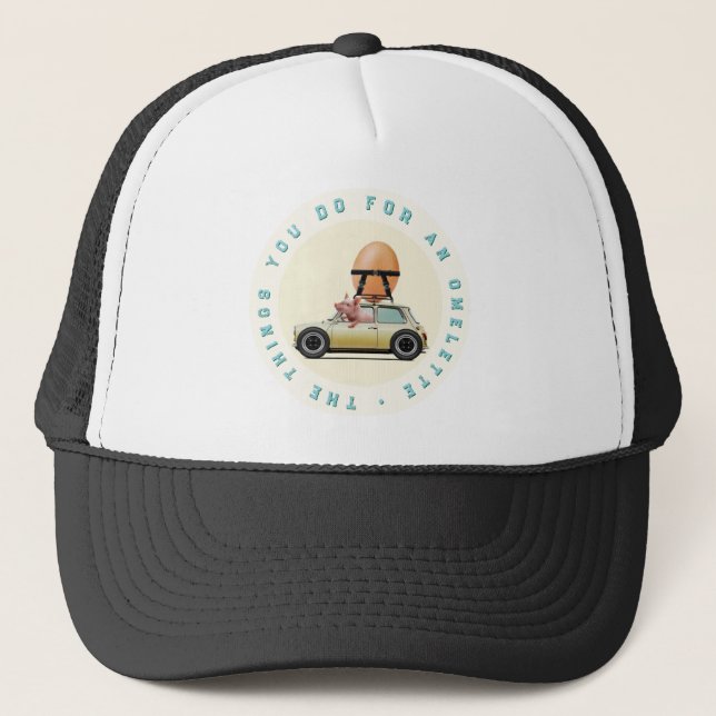 Casquette Voiture de conduite de porc avec oeuf géant - Whim (Devant)