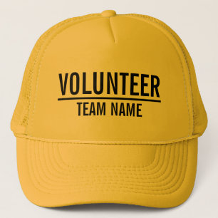 Casquette Volontaire jaune avec le nom fait sur commande