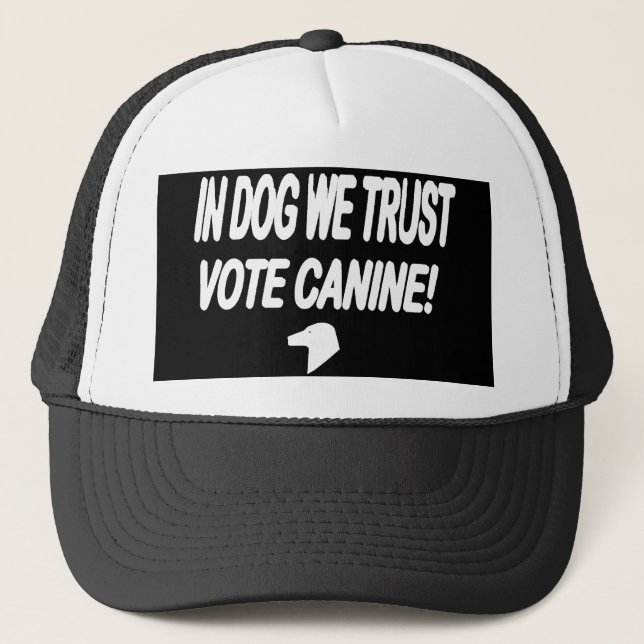 Casquette Vote Dog avec texte blanc (Devant)