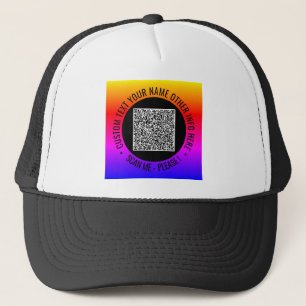 Casquette Votre code QR Texte personnalisé Chapeau de camion