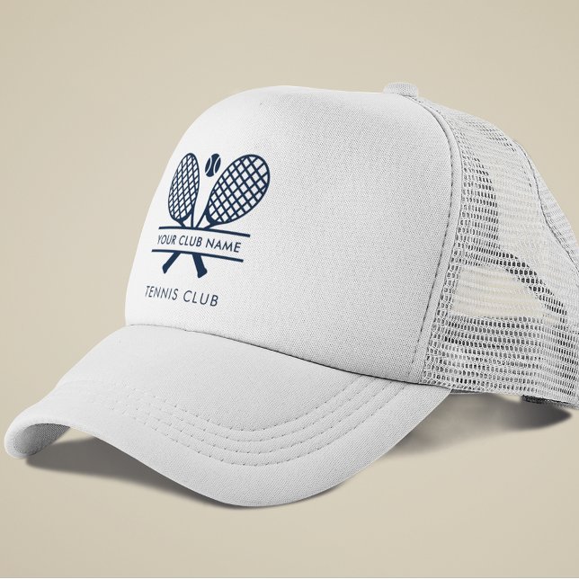 Casquette Votre équipe de tennis Country Club Navy Blue Cust (Lawn Tennis Club Trucker Hat Swag White)