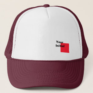 Casquette Votre monogramme initial blanc + bordeaux