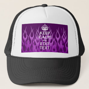 Casquette Votre texte sur Garder le calme sur Purple Racing 