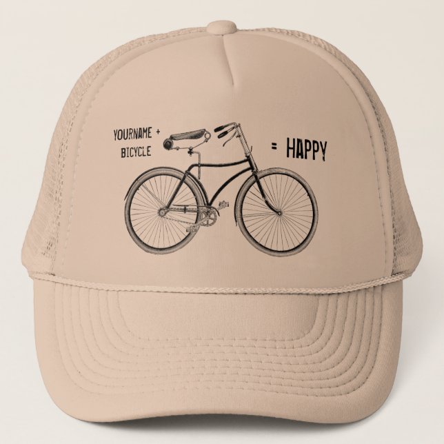 Casquette Vous plus la bicyclette égale le vélo heureux de (Devant)