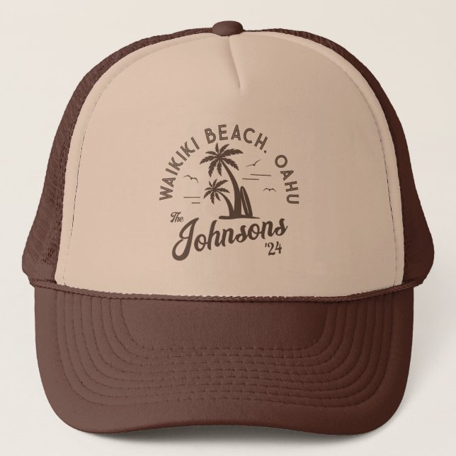 Casquette Voyage en famille sur mesure Summer Beach Group Tr (Devant)