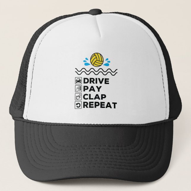 Casquette Water Polo Papa Maman Parent Drive Pay Clap Répéte (Devant)