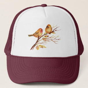 Casquette Watercolor House Finch Oiseau Faune Nature art