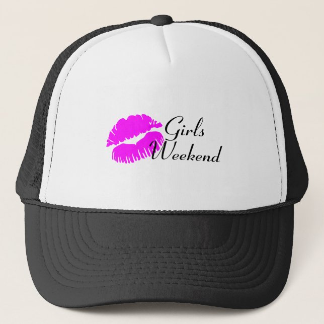 Casquette Week-end de filles (noir de baiser) (Devant)