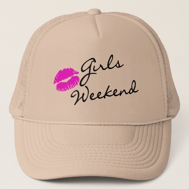 Casquette Week-end de filles (noir de baiser) (Devant)