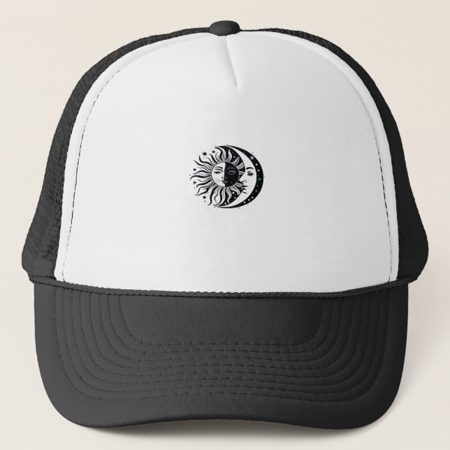 Casquette Whimsigoth Aquarelle Sun Moon Witchy Classic (Devant)