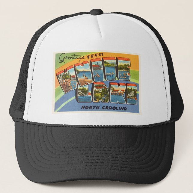 Casquette White Lake North Carolina NC Vieux carte postale V (Devant)