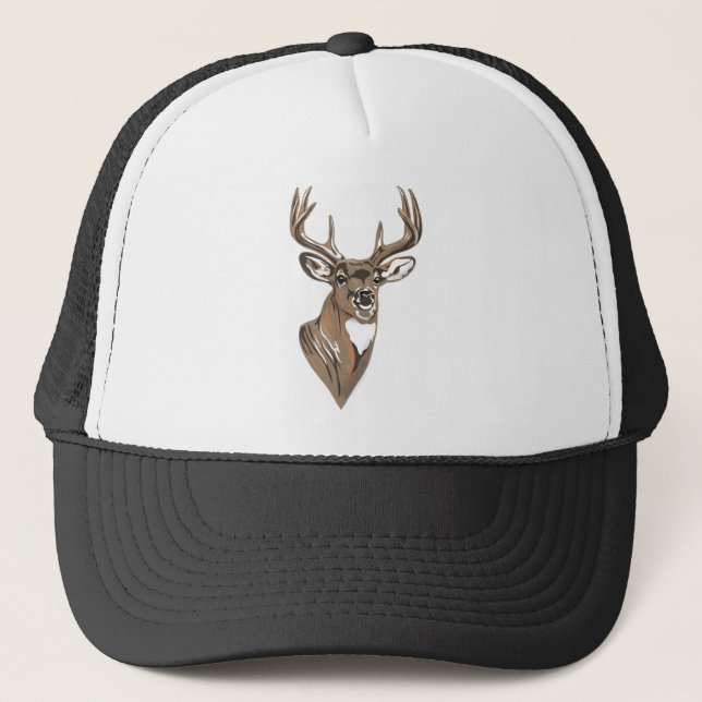 Casquette Whitetail Buck Deer Head (Devant)