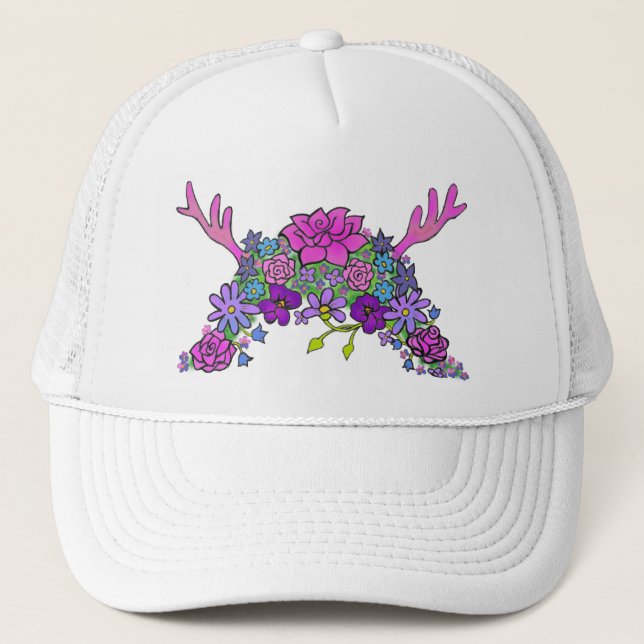Casquette Wild Thing Fleur sauvage Queen Trucker Chapeau (Devant)