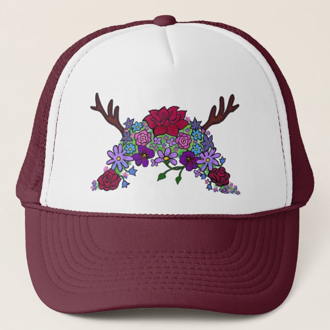 Casquette Wild Thing Fleur sauvage Queen Trucker Chapeau (Devant)