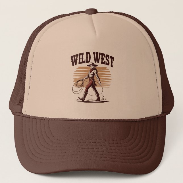 Casquette Wild West Cowgirl – Retro (Devant)