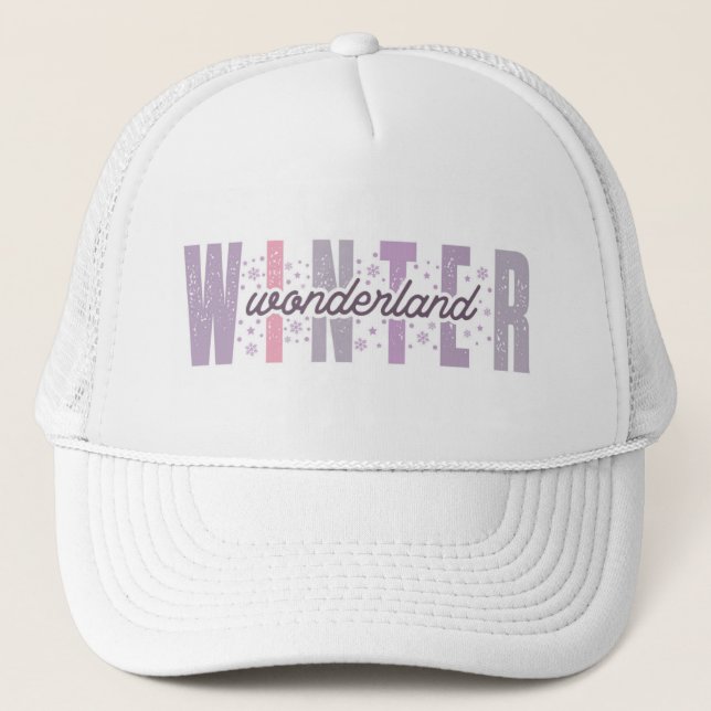 Casquette Winter Wonderland - Typographie Festive Art (Devant)