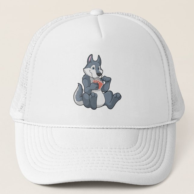 Casquette Wolf au Poker avec cartes de Poker (Devant)