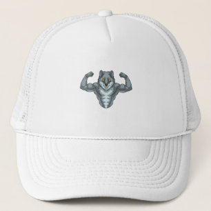 Casquette Wolf comme Bodybuilder avec de grands Muscles