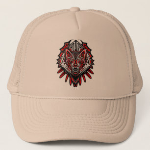 Casquette Wolf Tattoo Style Haida Art Trucker Chapeau