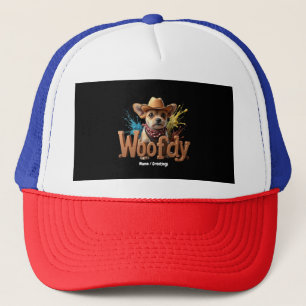Casquette Woofdy Funny Western Cowboy Chien au Texas