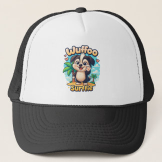 Casquette Wuffoo Surffie Chiot Mignon Kawaii Île Tropicale