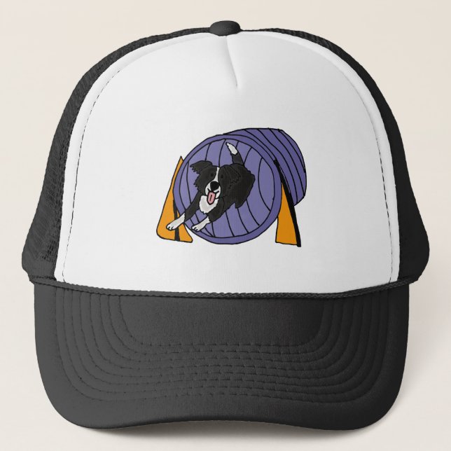Casquette XX bande dessinée de tunnel d'agilité de chien (Devant)