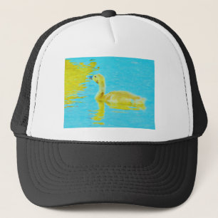 Casquette Yellow Baby goose with light blue water