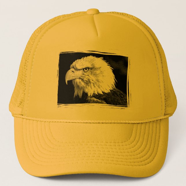 Casquette Yellow Eagle Head Pop Art Moderne Élégant Modèle (Devant)