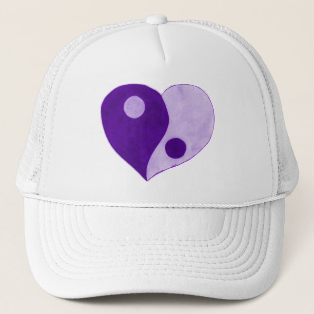 Casquette Yin Yang Heart (Violet/Lilac) (Devant)