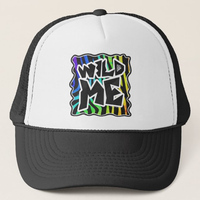 Casquette Zebra Black et Rainbow Wild Me (Devant)