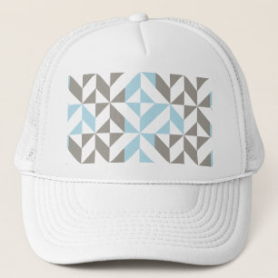 Casquette ZigZag géométrique bleu et argent
