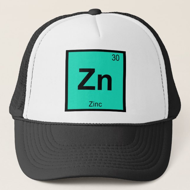 Casquette Zn - Chimie du zinc Élément de symbole de table pé (Devant)