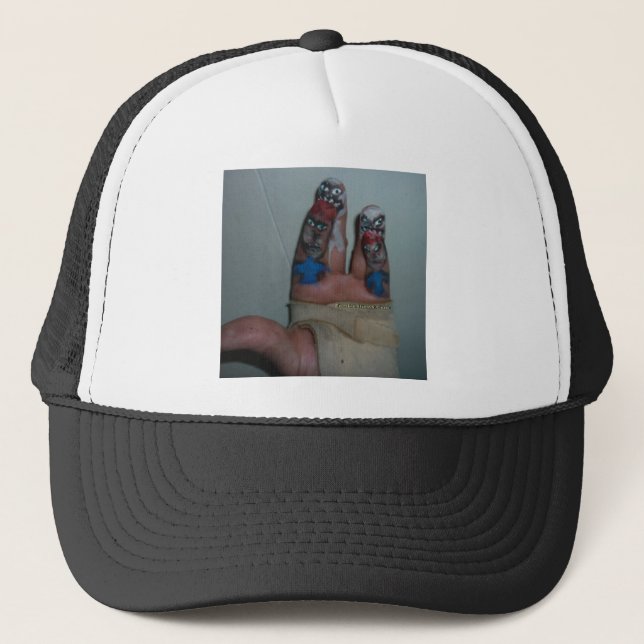 Casquette Zombis mangeant les doigts drôles de zombi de (Devant)