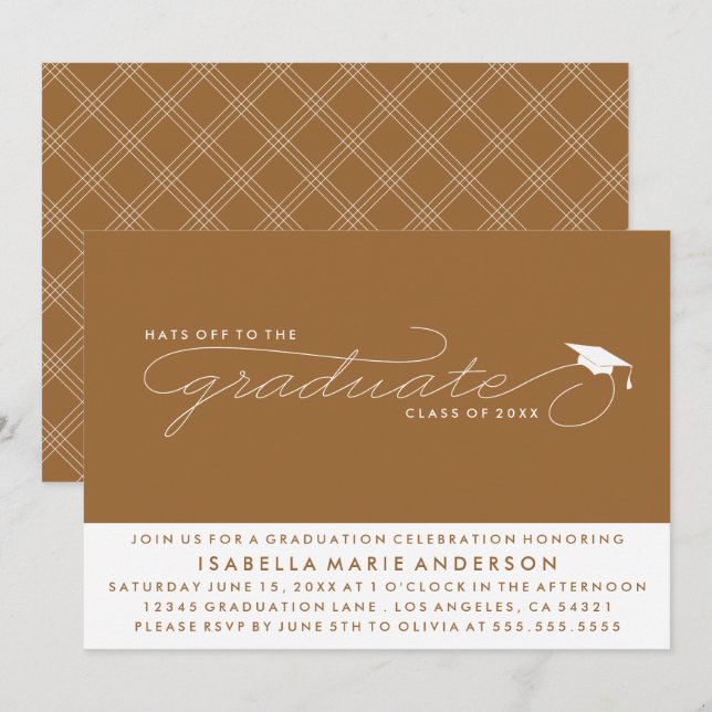 CASQUETTES DE L'ENTRÉE AU DIPLÔME | INVITATION À L (Devant / Derrière)