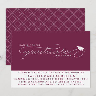 CASQUETTES DE L'ENTRÉE AU DIPLÔME INVITATION À L