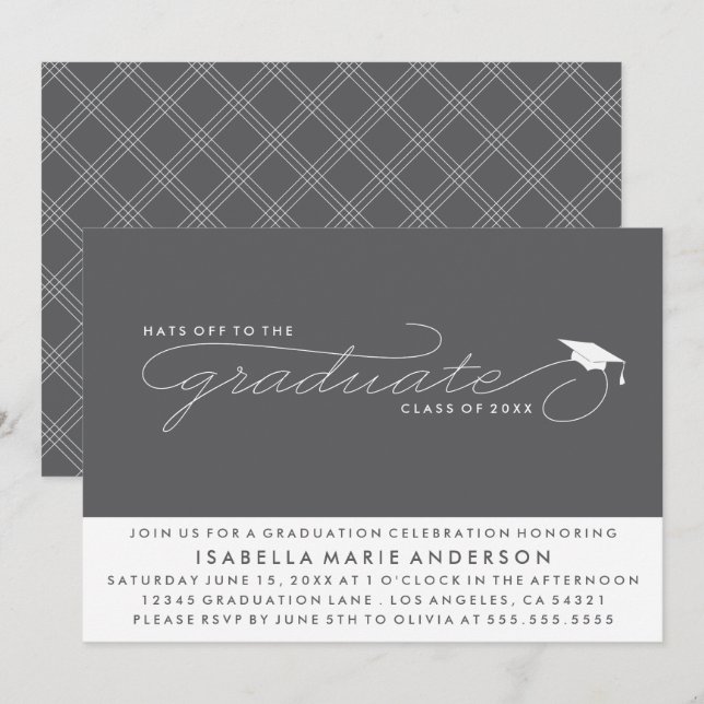 CASQUETTES DE L'ENTRÉE AU DIPLÔME | INVITATION À L (Devant / Derrière)