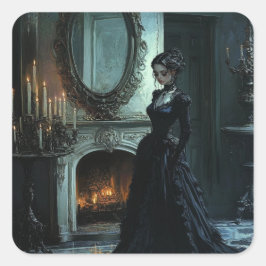 Cassandra Thinking Quadratischer Aufkleber