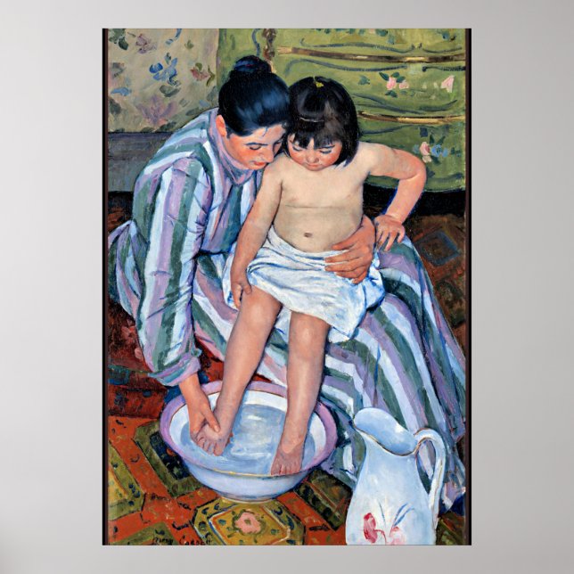 Cassatt - Das Bad des Kindes Poster (Vorne)